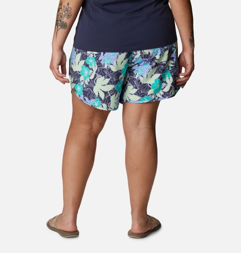 Women's Columbia Bogata Bay Stretch Printed Shorts Flower | Plus Size CA-I6A50